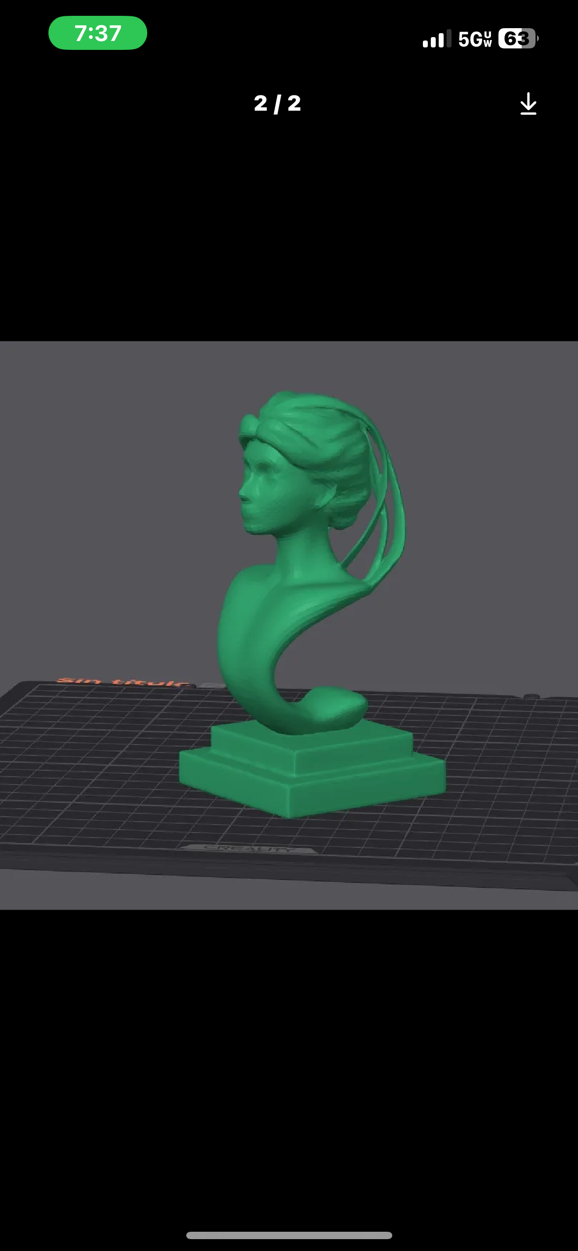 Green Stylized Bust Sculpture