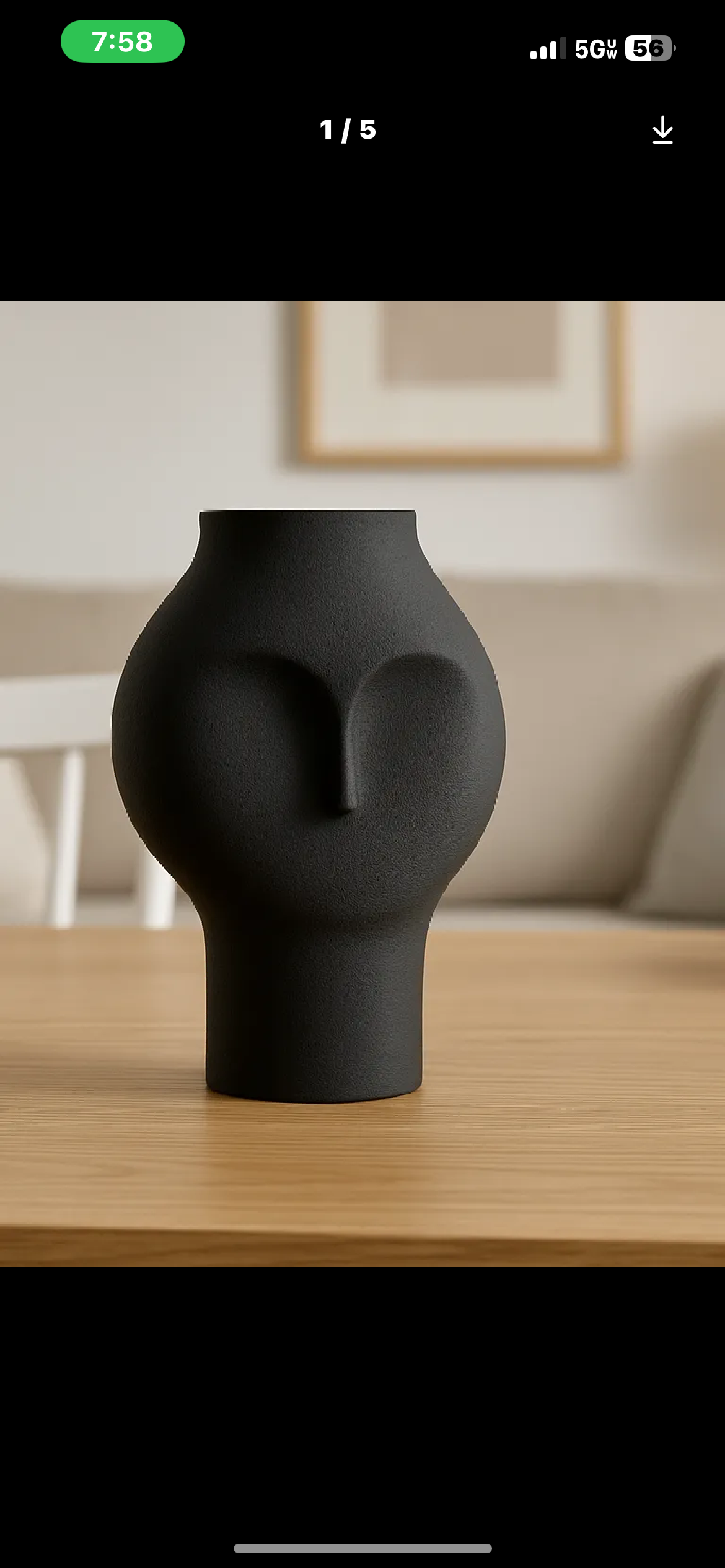 Modern Black Decorative Vase