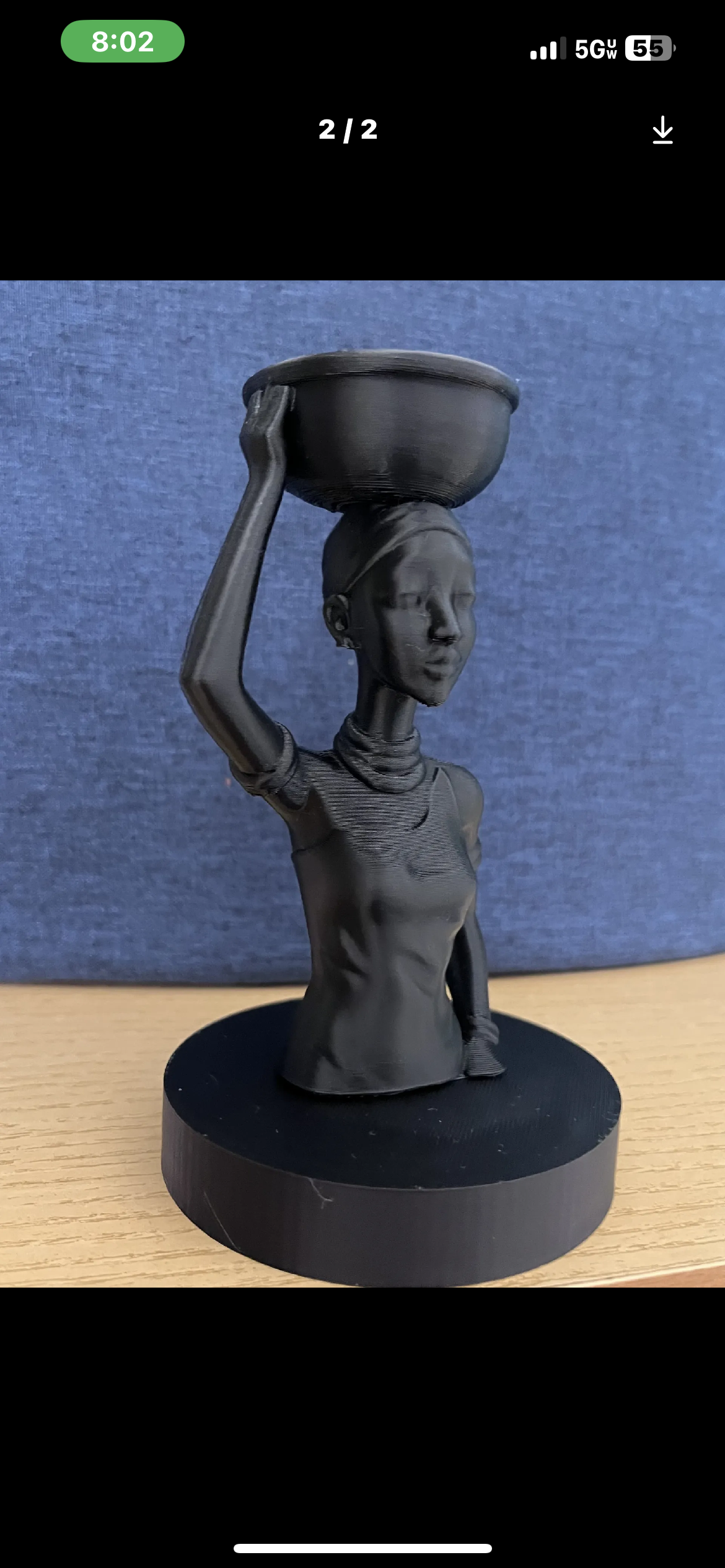 African Woman Carrying Bowl Sculpture