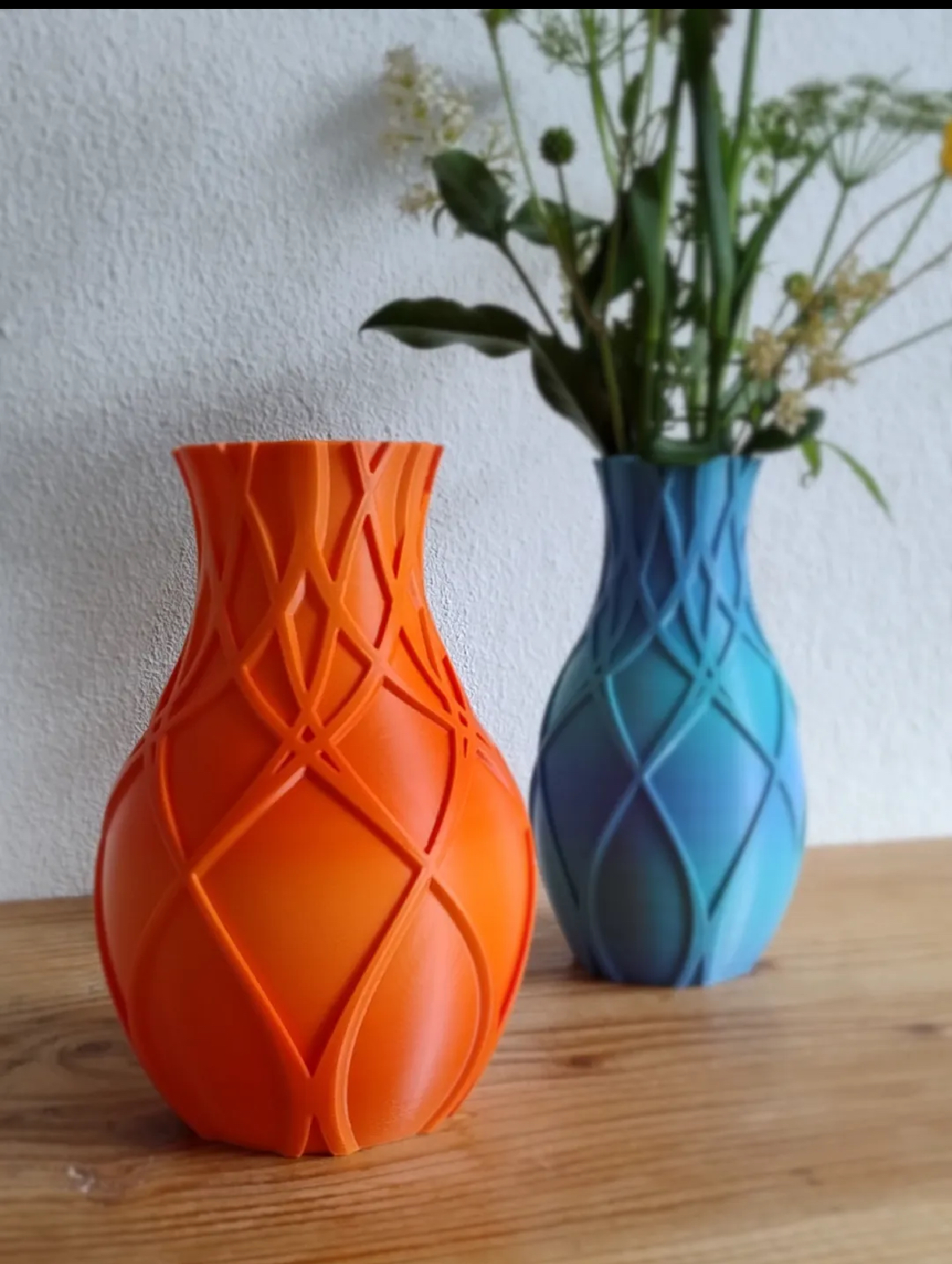 Decorative Wildflower Arrangement in Blue Vase