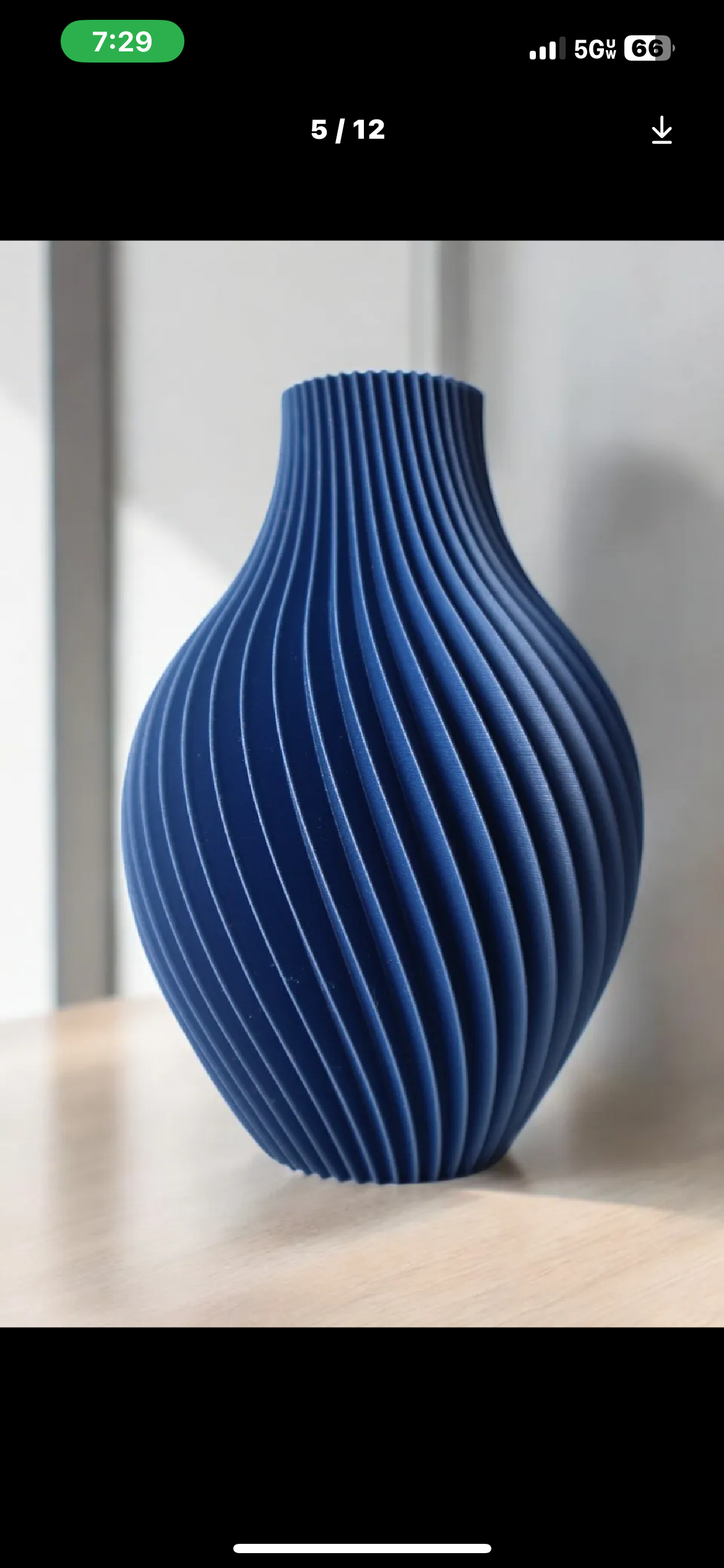 Blue Textured Ceramic Vase