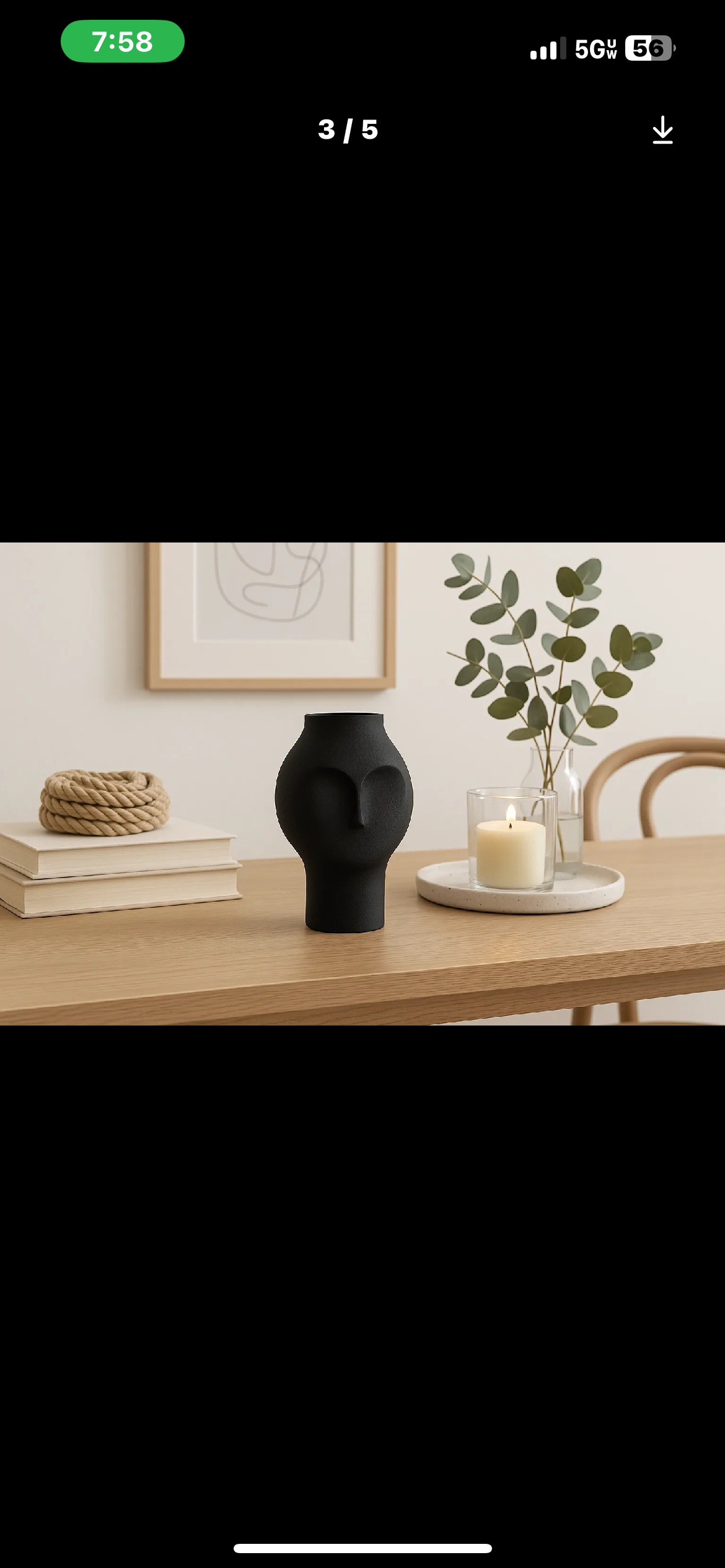 Modern Black Decorative Vase