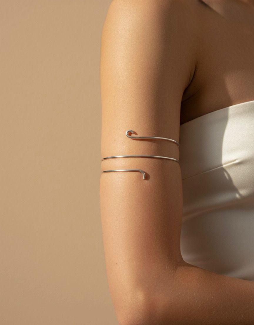 Bracelete espiral prata