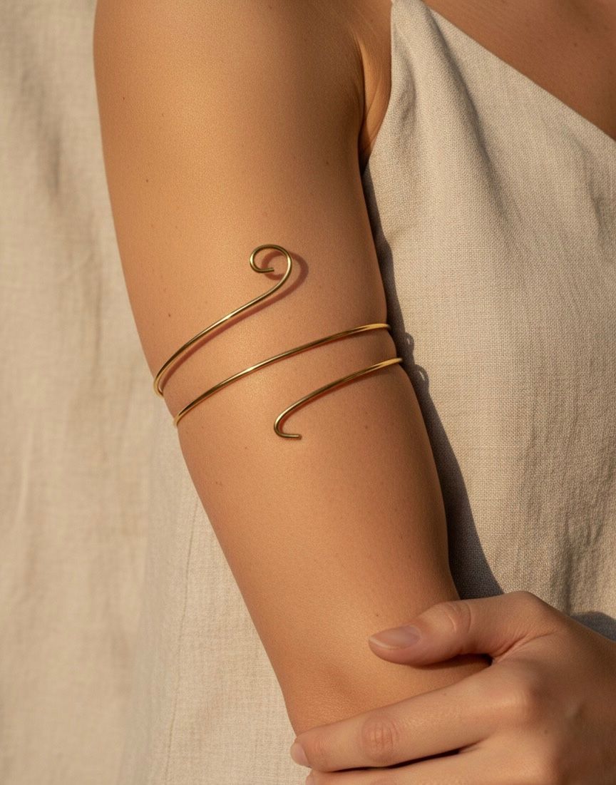 Bracelete espiral dourado