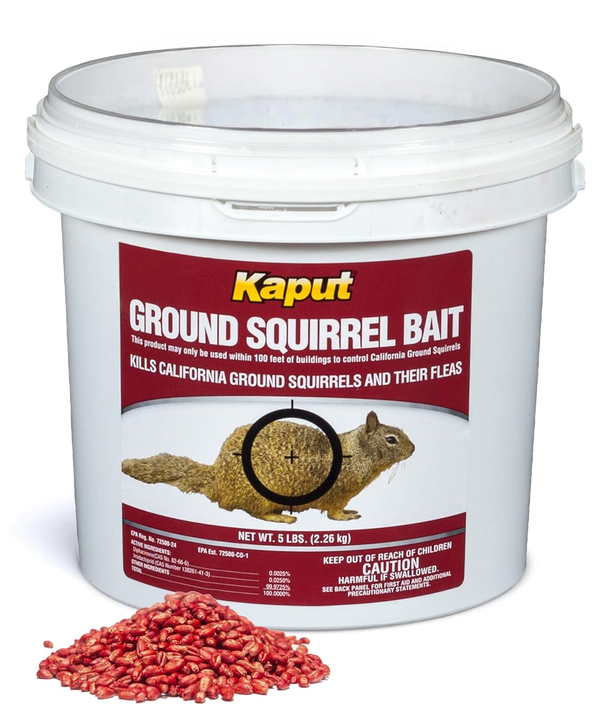 Kaput Ground Squirrel Bait - 5lb Bucket