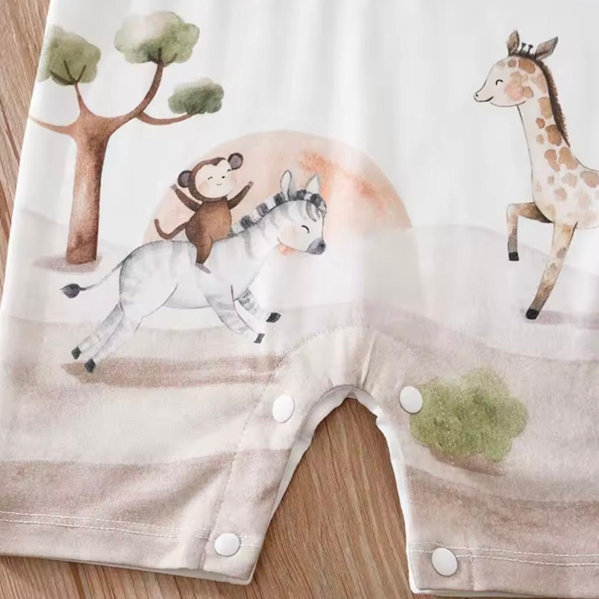 Adorable Baby Animal Print Romper