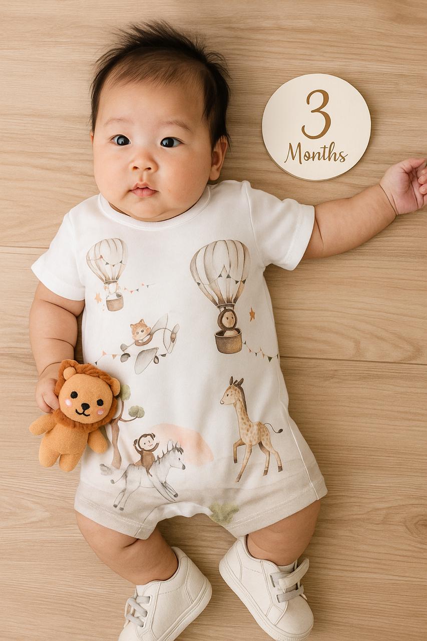 Adorable Baby Animal Print Romper