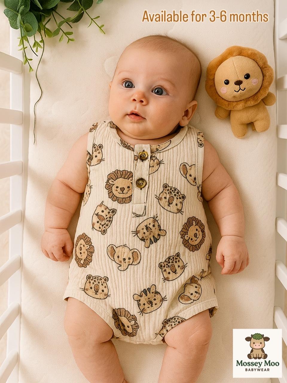 Lion Print Baby Romper