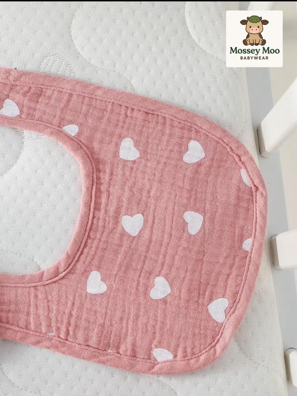 Pink Heart Patterned Baby Romper Set