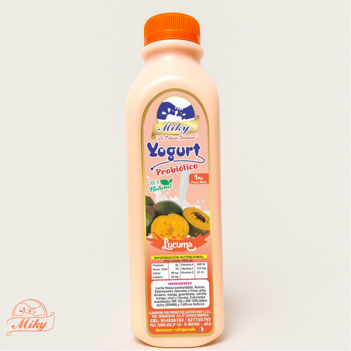 Yogur probiótico de lúcuma