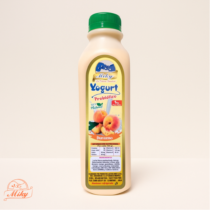 Yogur probiótico de durazno
