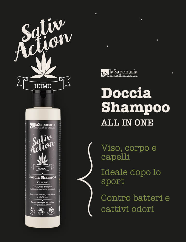Doccia shampoo All-In-One corpo, viso e capelli - La Saponaria 