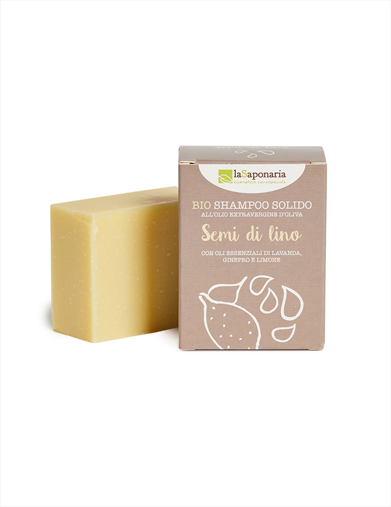 Doccia shampoo solido ai Semi di lino e limone