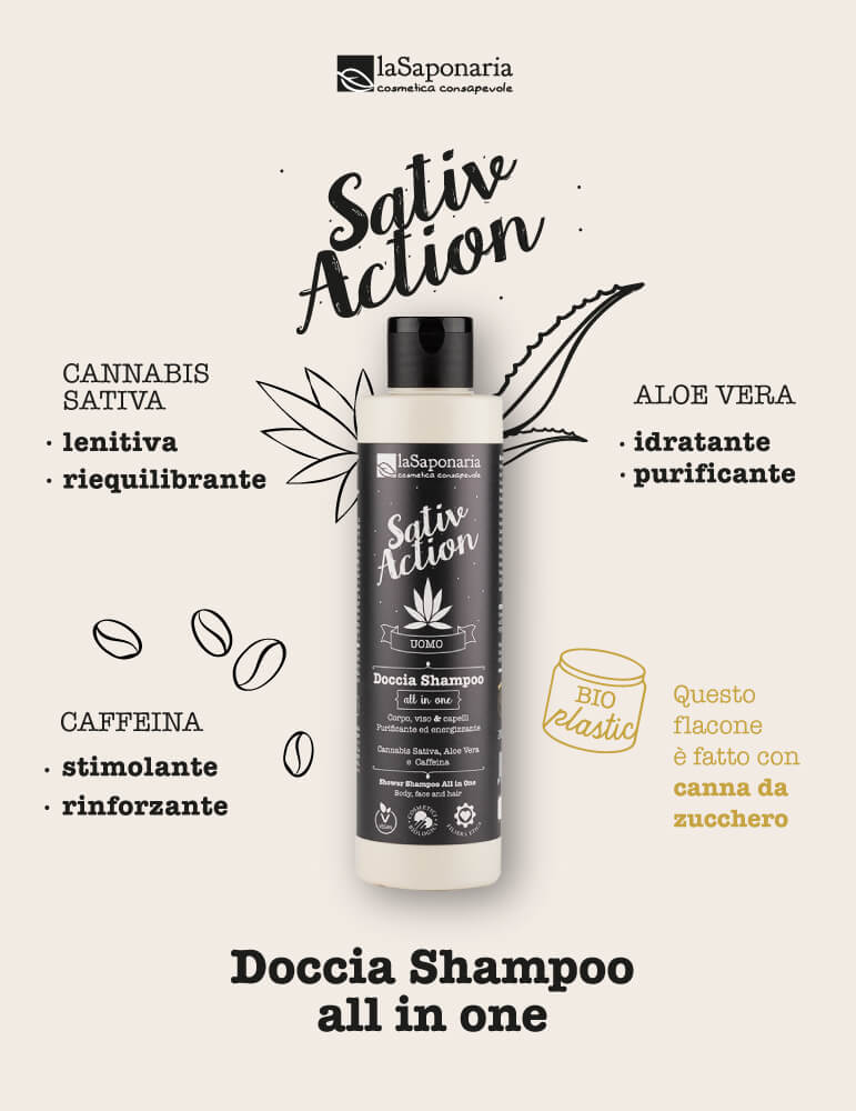 Doccia shampoo All-In-One corpo, viso e capelli - La Saponaria 