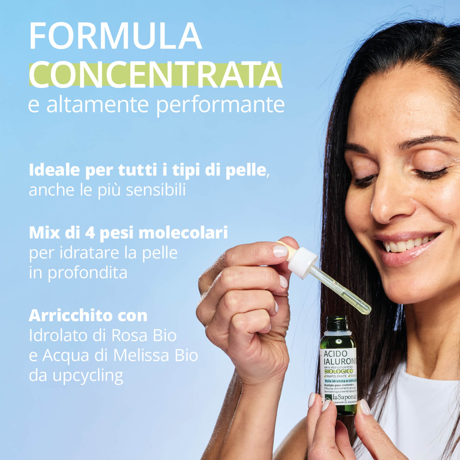 Acido Ialuronico Multiplo Peso Molecolare -  Attivo puro La Saponaria 