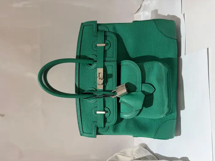 Hermes Birkin 25 Cargo Vert Vertigo palladium hardware handbag