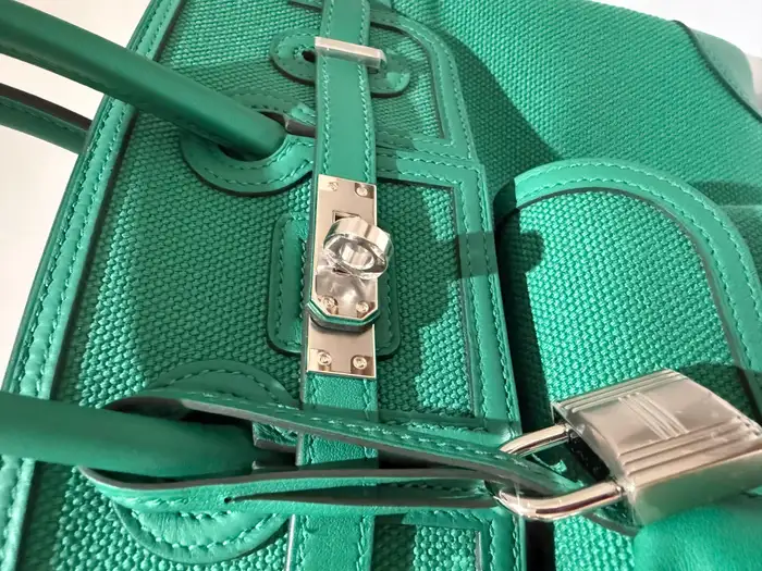 Hermes Birkin 25 Cargo Vert Vertigo palladium hardware handbag