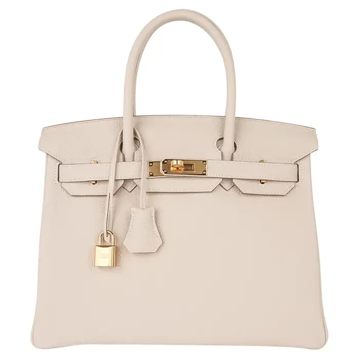 Hermes Birkin 30 Bag Craie Gold Hardware Togo Leather
