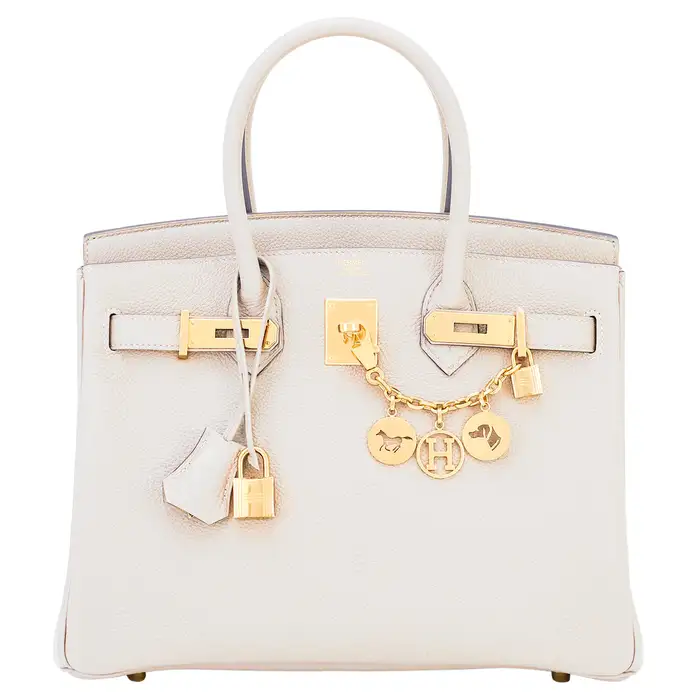 Hermes Birkin 30 Beton Gold Hardware Off White Bag