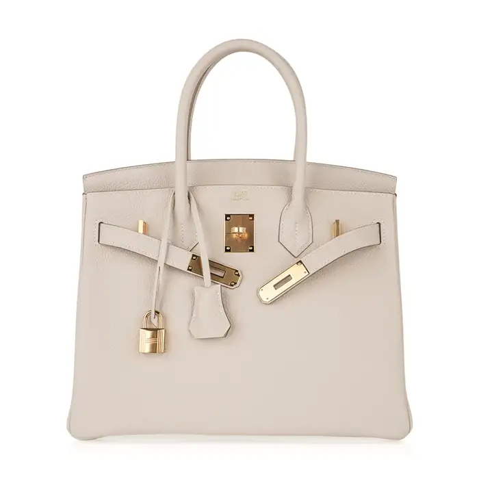 Hermes Birkin 30 Bag Craie Gold Hardware Togo Leather