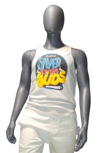 Musculosa Gris Weedcros 'Saved by the Buds'