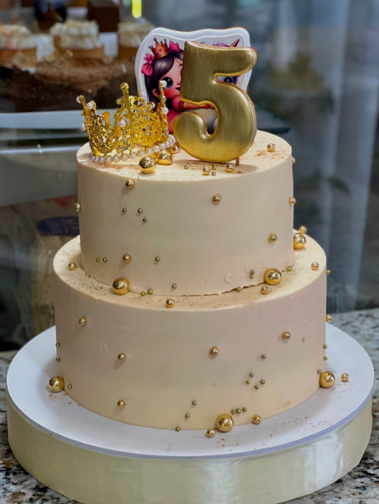 Two-tier birthday cake