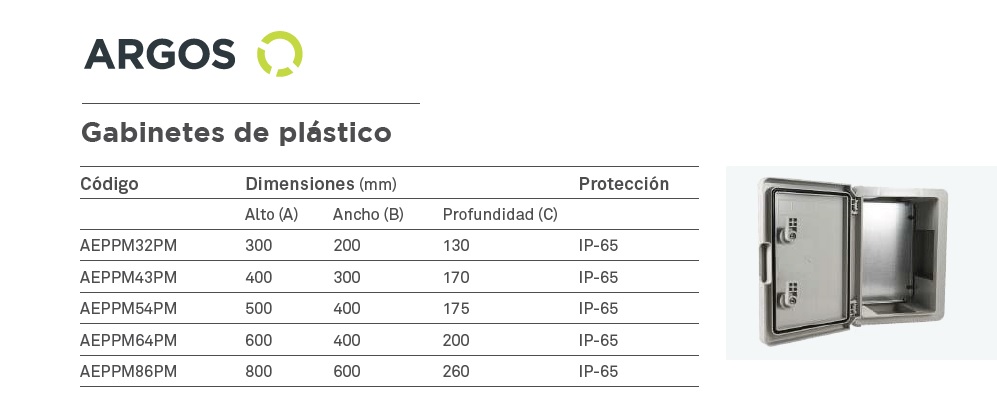 Gabinete de plástico tipo Himel 500x400x175 mm