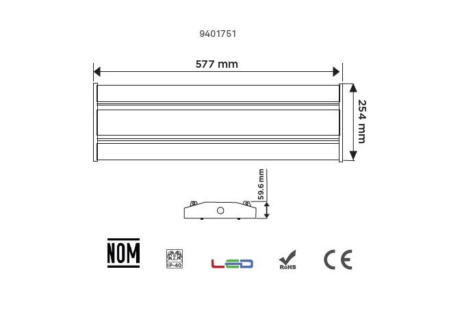 Luminaria High Bay 100W LED
