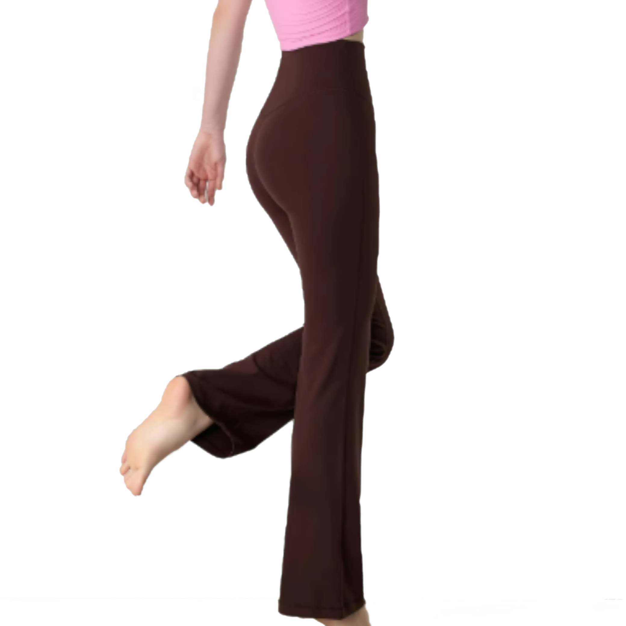Women's Flared Brown Yoga Pants