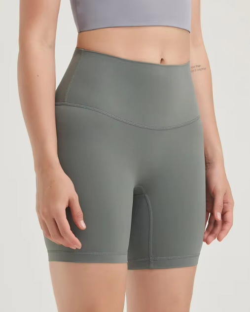 High-Waist Biker and Gym Shorts - Earth Tones