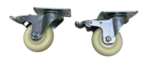 White Nylon (PP) Caster Wheel - Fixed Type 3 Inch