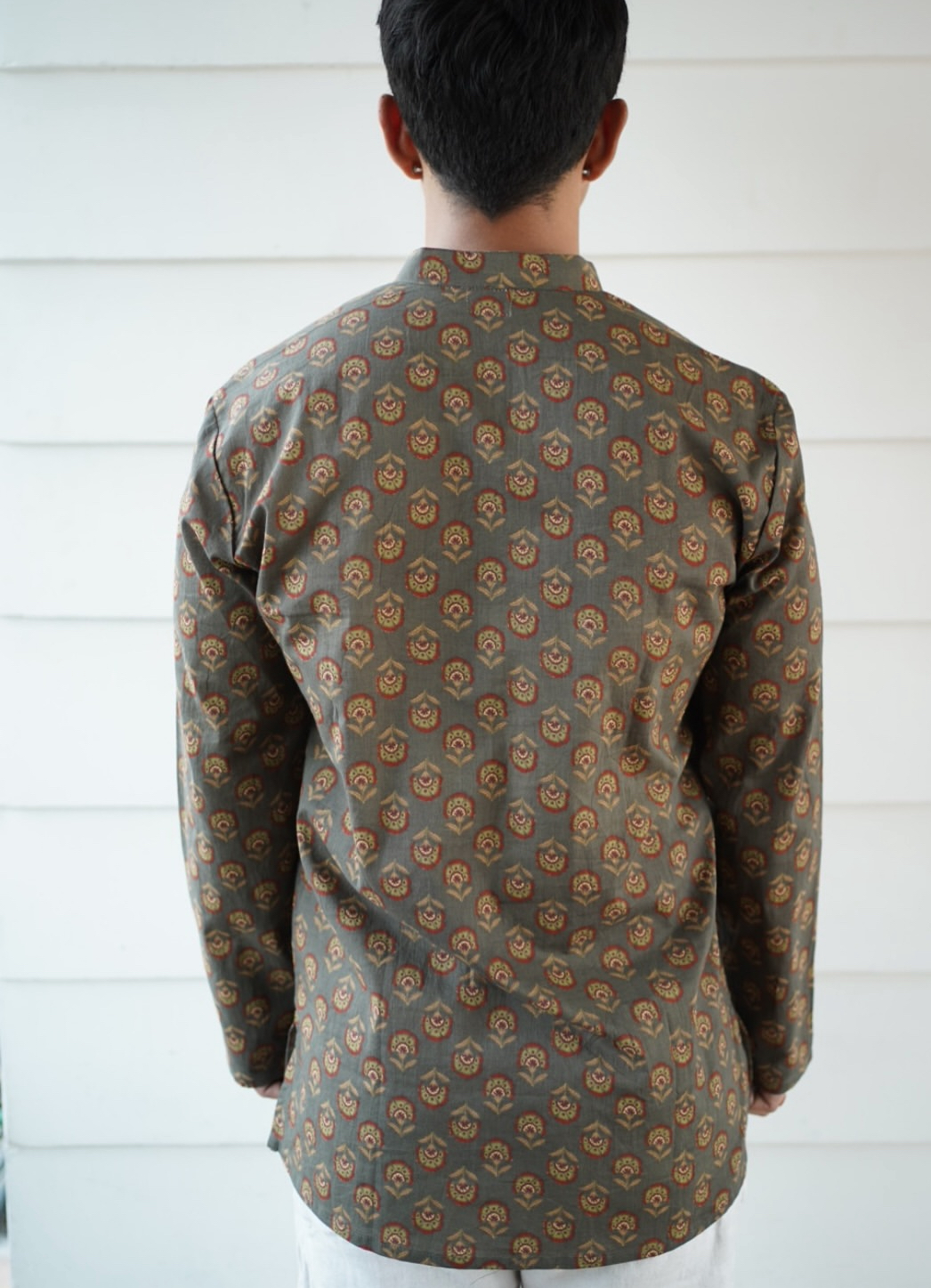 Sap Green with Floral motif