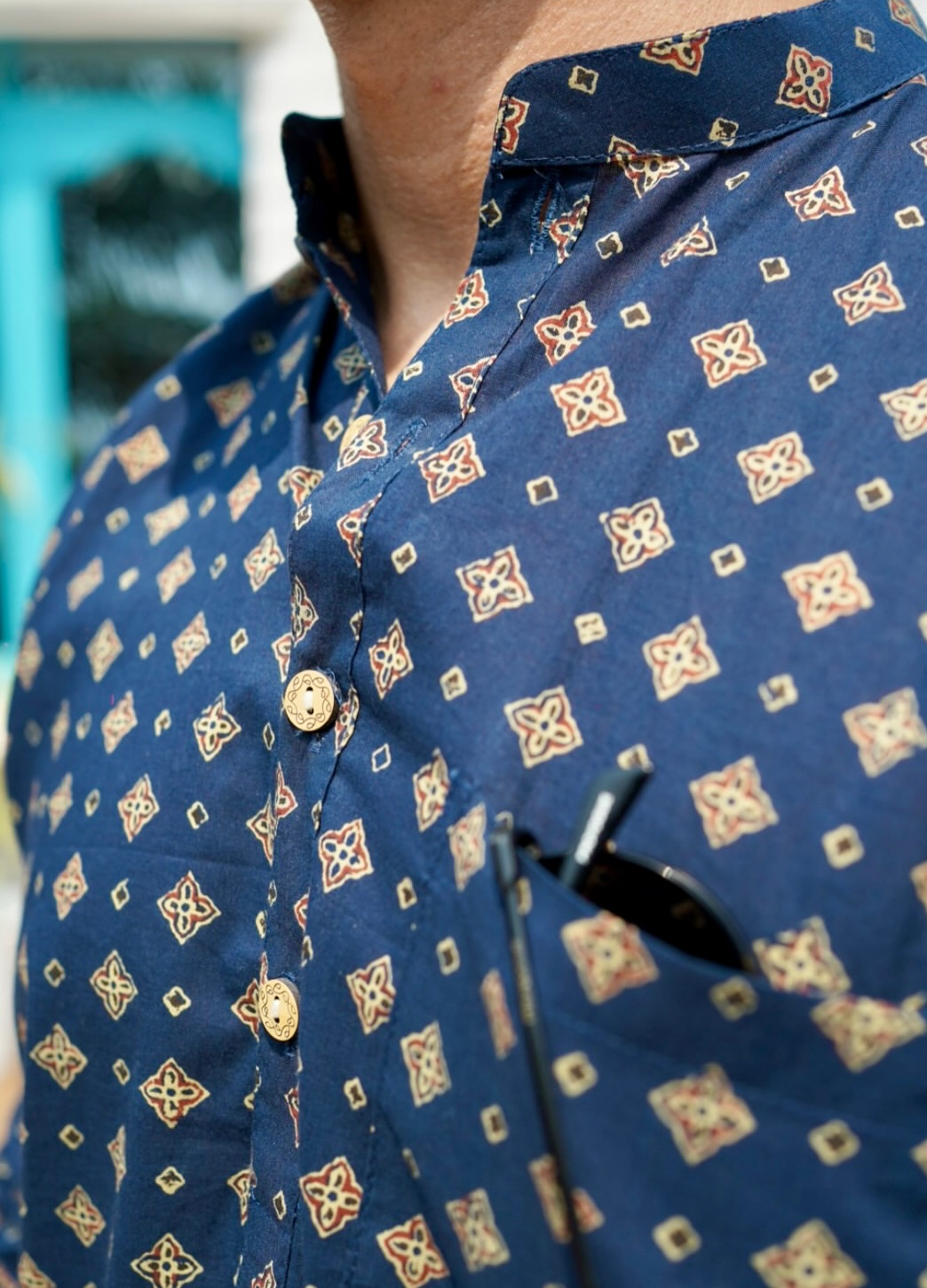 Blue Mini floral motif
