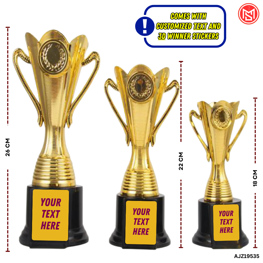 Flower Shape Golden Trophy for All Occassions