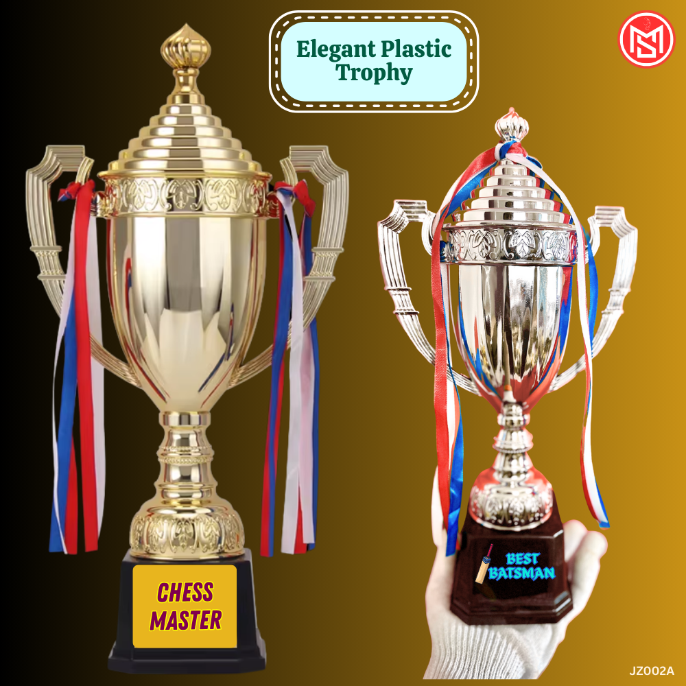Elegant Plastic Trophy in Golden and Silver 