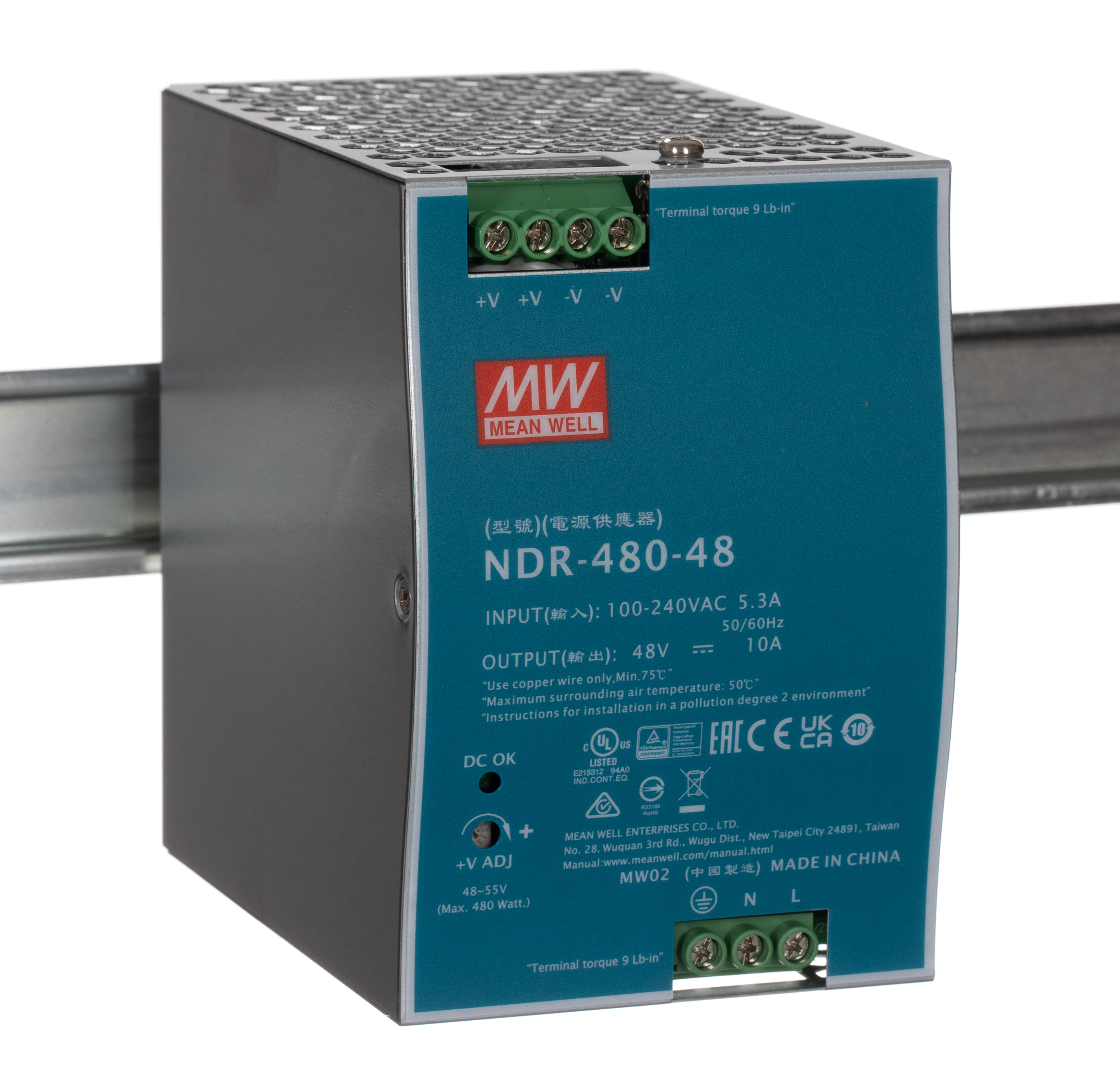MeanWell 480W 48VDC Industrial Power Supply