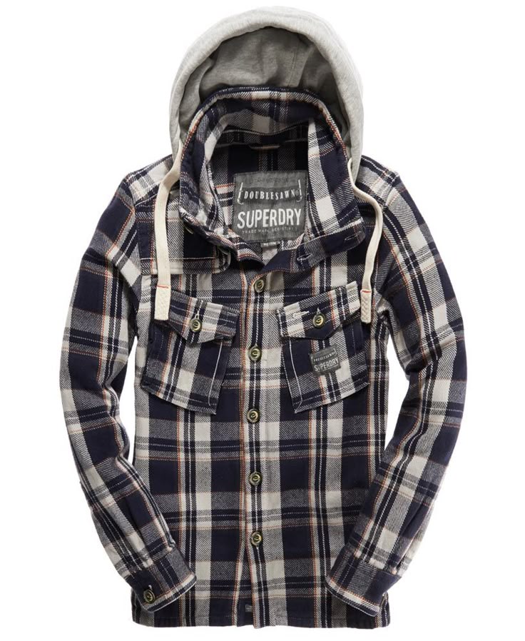 Superdry Plaid Hooded Shirt