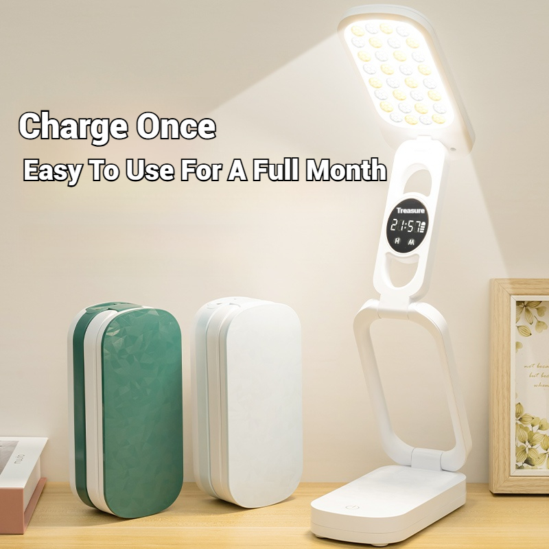 1335 Folding desk lamp with clock