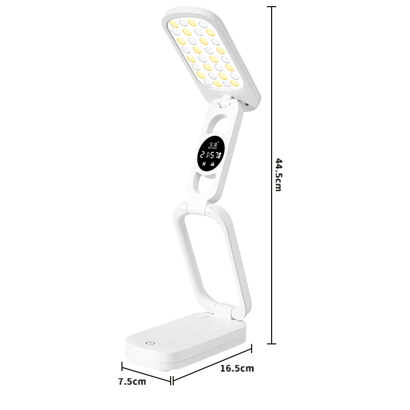 1335 Folding desk lamp with clock