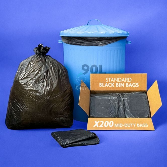 90L 200 Standard Black Bin Bags
