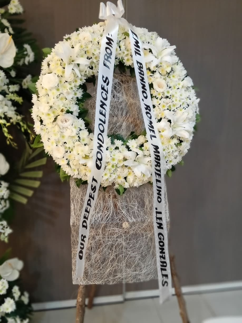 White Floral Funeral Wreath