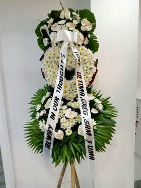 Funeral flower standing arrangement