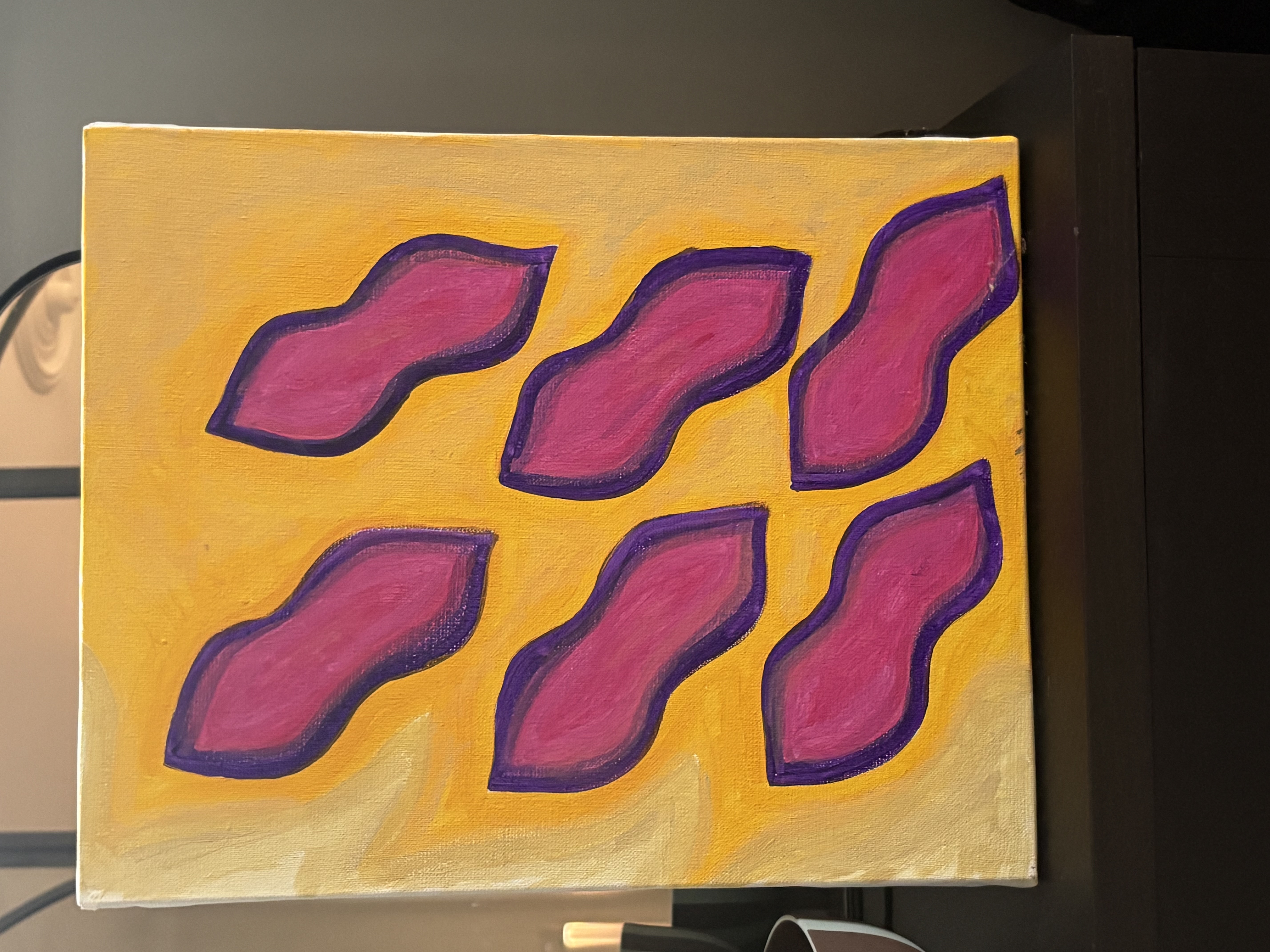 Peinture abstraite sur toile "vibrant kisses"