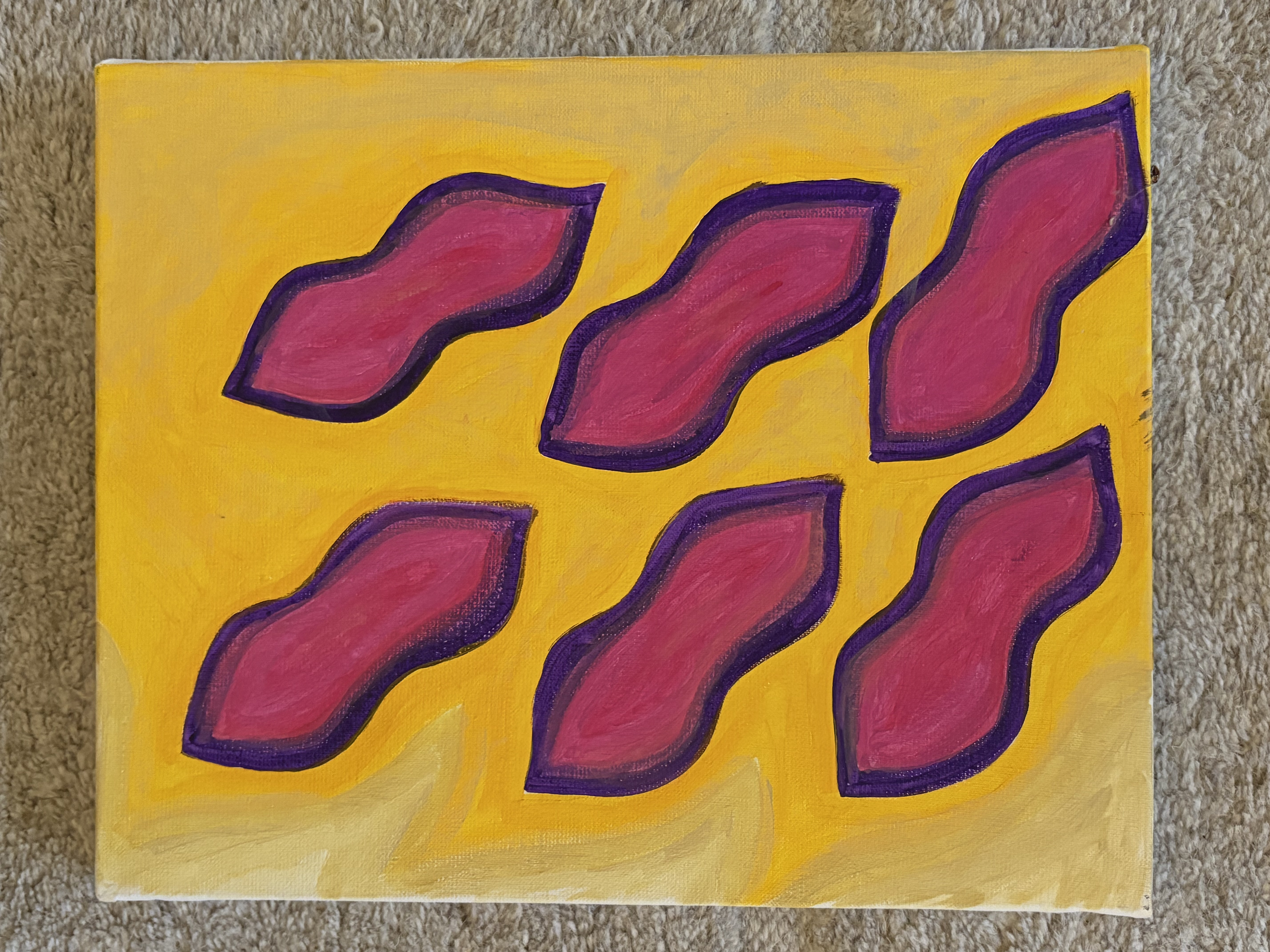 Peinture abstraite sur toile "vibrant kisses"