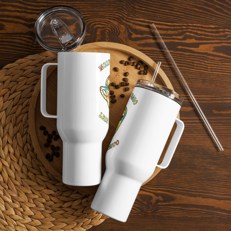 Travel mug with a handle