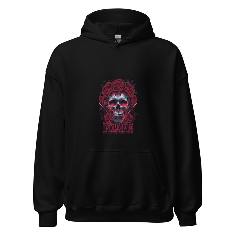 XCAPE Gothic Skull Roses Hoodie