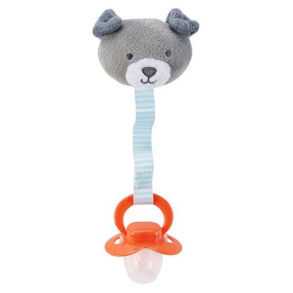 Baby Pacifier with Plush Bear Holder