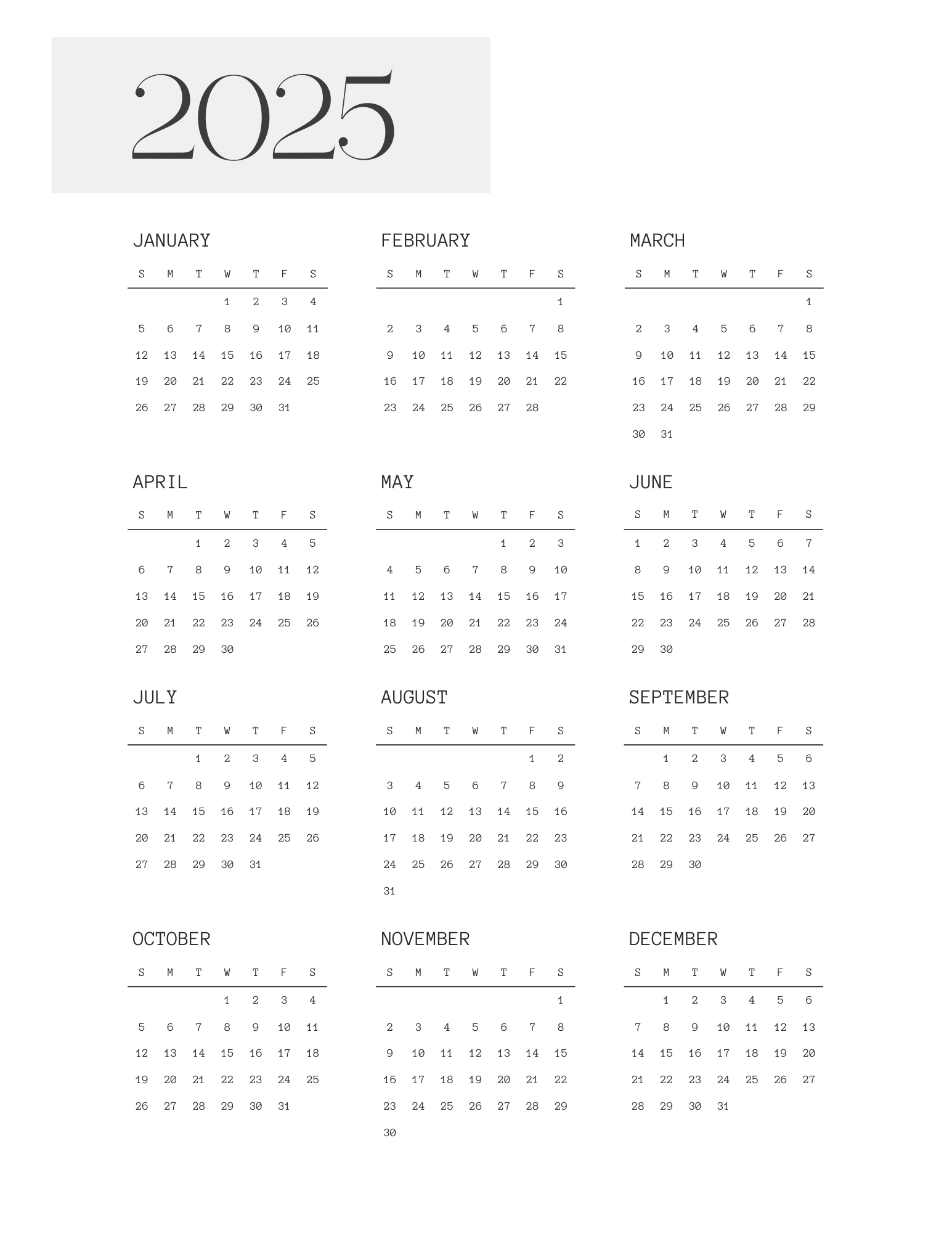 2025 Customizable Digital Planner