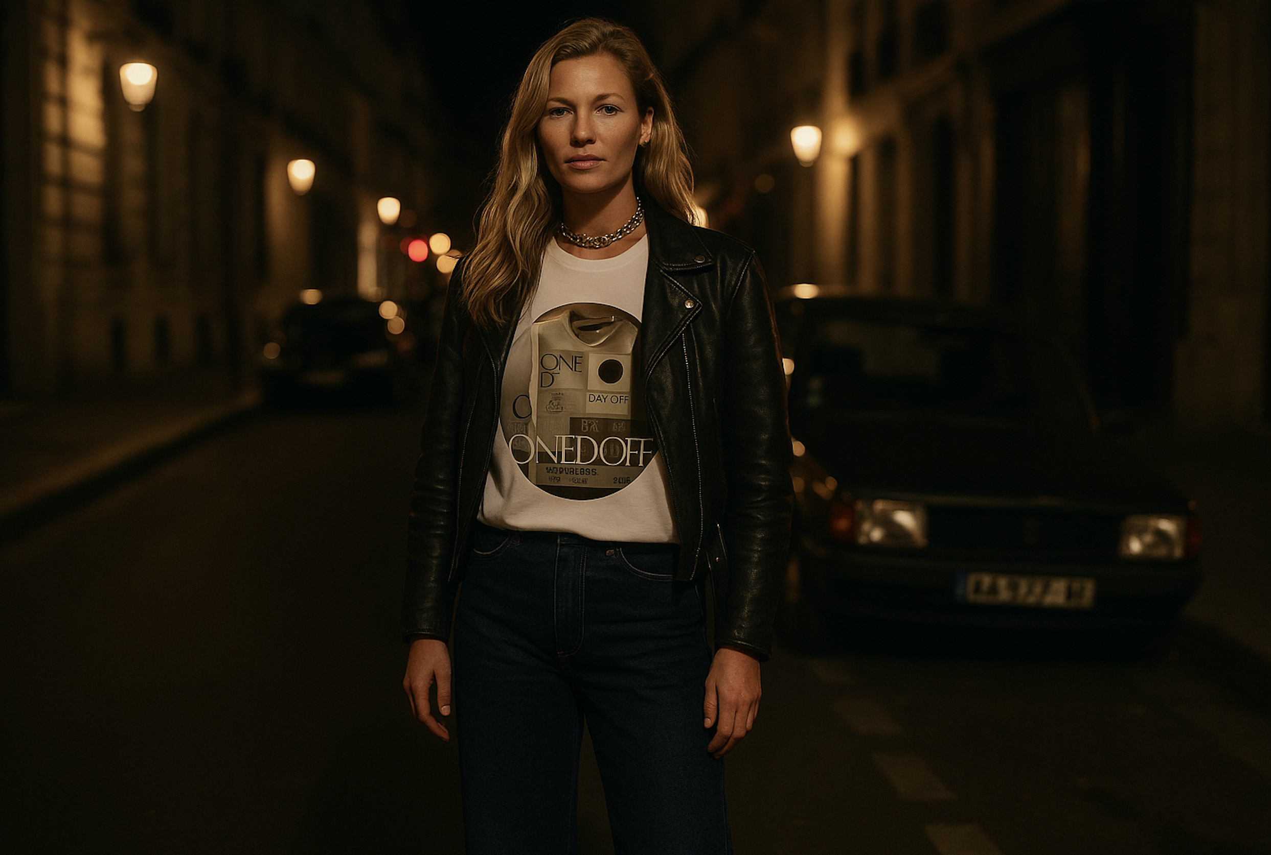 T-shirt blanc premium “ONEDOFF”, pièce forte de la collection