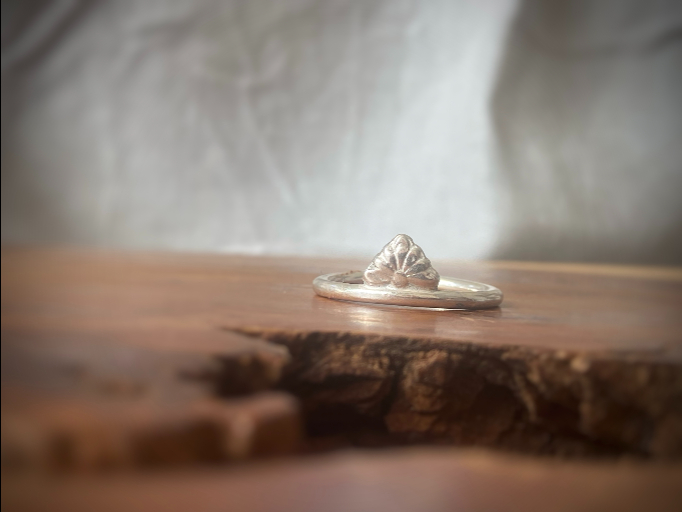 Decorative Silver Ring - Size Q